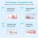 Cordless Water Dental Flosser for Teeth Cleaning, 380ML Large Water Tank & 8 Jet Tips, Portable Oral Irrigator with 3 Modes for Braces & Travel, IPX7 Waterproof Rechargeable Teeth Cleaner