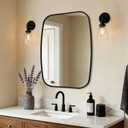 ANDY STAR Black Oval Mirrors for Bathroom, 28x36 Inch Oblong Bathroom Mirrors for Over Sink, Modern Metal Vanity Mirror, Non-Rusting SUS304 Metal Tube Frame, Wall-Mounted Vertically or Horizontally