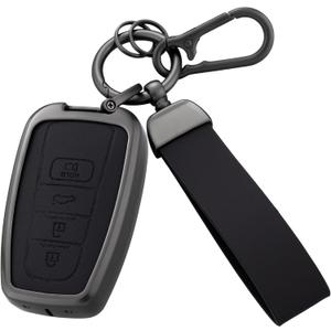 Key Fob Cover with Heavy-duty Keychain for 2018-2022 Toyota Highlander RAV4 Avalon Camry Corolla