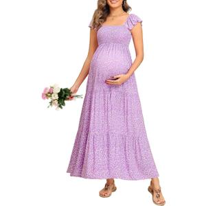 Maternity Dress Baby Shower - Photoshoot Pregnancy Summer Maxi Spaghetti Straps Casual Dress XL