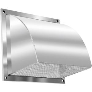 MYOYAY 8 inch 304 Stainless Steel Exhaust Hood Vent Cap Outdoor Wall Vent Cover Outlet Exhaust Vent Duct Cover with Mesh Screen