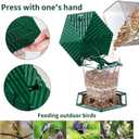 Jealoeur 2 Pack Bird Feeders for Outdoors Hanging Bird Feeder Wild Birds Seed, Green BB