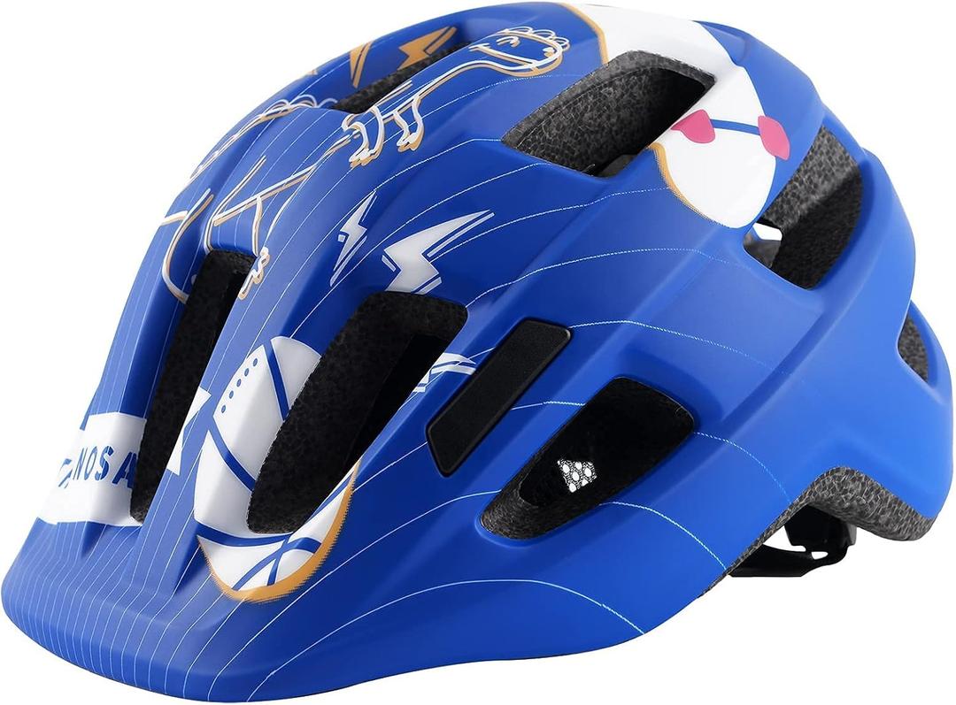 Kids Bike Helmet for Ages 1-8 Years, Adjustable Toddler Boys and Girls Helmets, Lightweight Child Infant Bicycle Cycling Scooter Sports Helmet 48-54cm (Blue Dino)