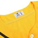 Blank Baseball Jersey for Men Women Full Button Up Short Sleeves Shirts Hip Hop Hipster Sports Uniforms (Yellow, S)