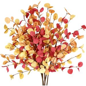 6 Pcs Artificial Eucalyptus Stems Fall Decorations for Home Fall Eucalyptus Leaves Floral Arrangement Thanksgiving Autumn Fall Decor for Home