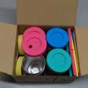 Elk and Friends 10oz Stainless Steel Kids + Toddler Drinking Cups | The Original Mason Jar with Sleeves + Lids | Silicone Straws | Smoothies | Storage Jar | Spill Resistant | Dishwasher Safe | 4 Pack