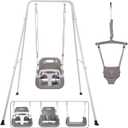 2 in 1 Toddler Swing Jumper, Swing Set for Indoor/Outdoor, Baby Jumpers and Bouncers, Easy to Assemble & Store, Suitable for Children 6 Months and OlderBlack