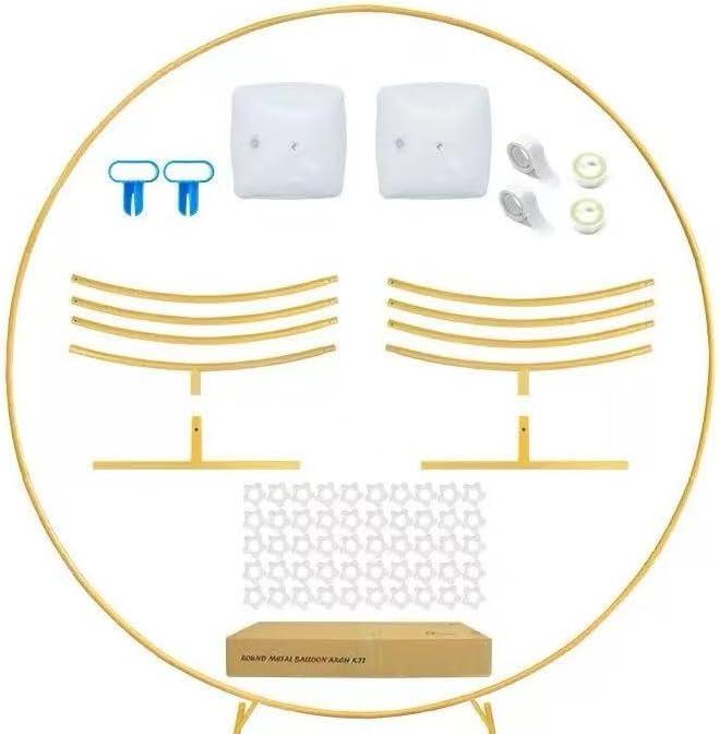 Round backdrop stand 5ft with Round Ring for Decoration - Sturdy Gold Metal Circle Balloon Arch Frame for Wedding, Birthday Party, Baby Shower & More Events (Gold, 6.5FT)