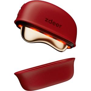 ZDEER LED Red Light Therapy for Face & Neck Massager Facial Care Device  Electric Gua Sha Brass Tool with Heat & Vibration for Firming, Sculpting & Skincare, Red