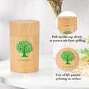 SOITIS Natural Bamboo Urns for Human Ashes - 4.7 Inch Keepsake with Tree of Life, Cremation Urn for Women Men, Small Urns for Human Ashes Keepsake, Decorative Eco Friendly Biodegradable Keepsake Urn