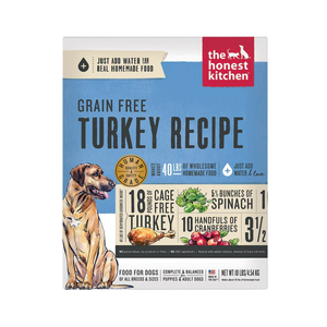The Honest Kitchen Human Grade Wholemade™ Dehydrated Grain Free Dog Food - Complete & Balanced Meal or Topper, Turkey 10 lb Box, Best By: 03/27/2026