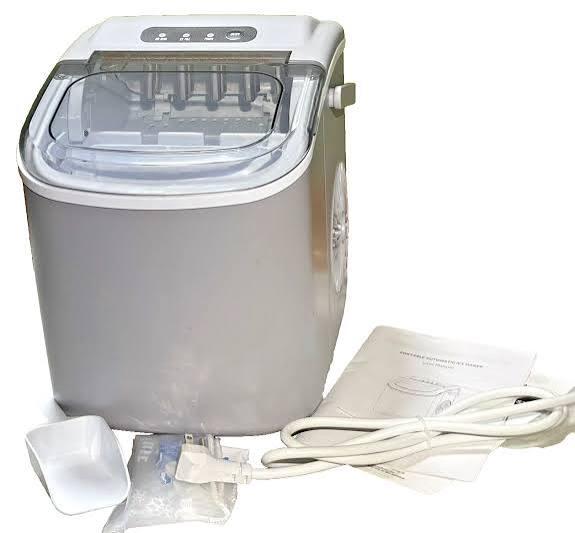 AGLUCKY HZB 12 H Countertop Portable Compact Ice Maker Machine Silver