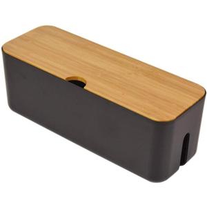 Sourcemall Cable Management Box| Power Stripe Organizer|Cord Organizer Box| Hide and Conceal Power Strips and Electrical Cords from TVs, Computers, and Desks| Keep Pets Safe (Black)