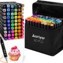 Alcohol Markers Dual Tip Art - 60 Colors Marker Set Adult Brush Tip Drawing Pens for Kids Professional Artist Coloring Alcohol Based Art Markers Chisel Tip Double Sided Marker School Painting Gift