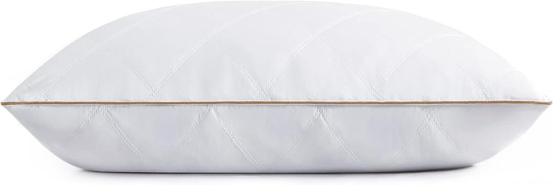 puredown Goose Feathers and Down Pillow with Diamond Quilting with 100% Cotton Cover, Pack of 1, Standard Size