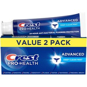 Crest Pro-Health Advanced Deep Clean Mint Toothpaste, 2 Count (Pack of 1)