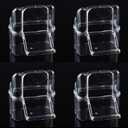 4 Pcs Bird Cage Feeder Plastic Cups Acrylic Feeding Bowl Anti- Splashing Water Food Feeder Box (for Bird Cage with Spring Door)