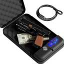 Portable Pistol Safes  Electronic Lock Box & Key Access, Silent Mode, Compact Car Gun Safe for Handgun, Small Single Safe for Travel, Office, Dorm Use