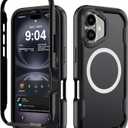 DEERLAMN Magnetic Shockproof Case for iPhone 16 6.1-Inch, [Compatible with MagSafe] [Military Grade Drop Protection] 2-Layer Durable Bumper Heavy Duty Protecive Phone Cover, Black