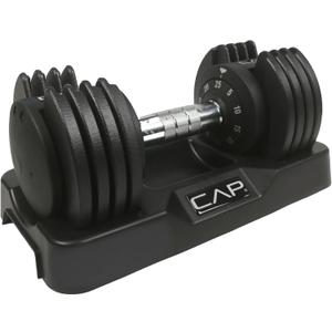 CAP Barbell Adjustable 25lb Dumbbell with Contoured Full Rotating Handle, Chrome Handle