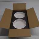 6.1inch Raised Double Cat Bowls Set with Acacia Wood Stand, Wide Whisker Friendly Ceramic Food & Water Bowls for Cats, Puppy, Kitty, Pet Bowl(Double Bowls+Stand, Arctic White)