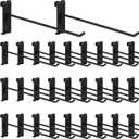 20Pcs Gridwall Hooks, Metal Grid Panel Hanging Peg Hooks, Grid Wall Accessory for Clothes Storage, Home Organization, Retail Display (Black, 10"/25Cm)