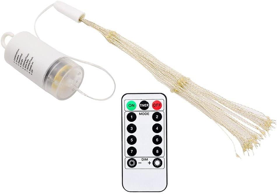 Outdoor Solar String Light 4pcs 480 Led Waterproof Firework Lights Starburst Lamp 8 Modes Fairy Hanging Lighting for Wedding Holiday Bedroom Party Indoor Decoration