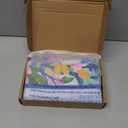Mahjong Tablecloth 55" x 55" Mahjong Mat with Walls Left Play Right Indicators Pink Floral Blue Ginger Jar Design Mahj Table Cover for Mahj Beginners Card Board Tile Games Party Favor Supply