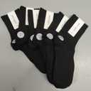 Womens Crew Socks Size 5-9 Cute Casual Athletic Crew Neutral Long Fall Cotton Socks for Women 6 Pack (Black)