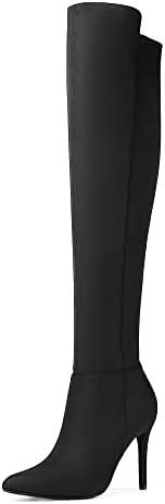 DREAM PAIRS Women's Over The Knee Thigh High Boots Long Stretch Pointed Toe Stiletto High Heels Fall Sexy Boots 8.5