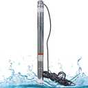 Doppy Deep Well Submersible Pump, 0.5HP/220V/60Hz,164 Ft Head/4.4gpm,with 49 ft Electric Cord Stainless Steel Water Pump,1/2" Outlet Water Pump, for Irrigation,Farms,Industrial,Home