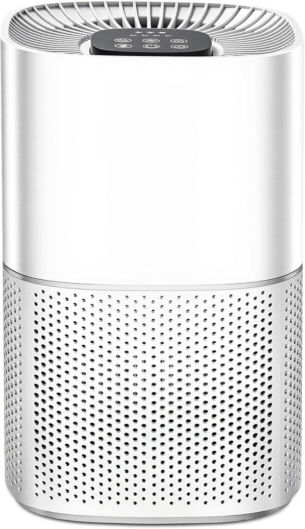 Air Purifiers for Bedroom, H13 True HEPA Air Filter for Pets Dust Smoke Pollen Dander Smell, Portable Desktop Air Purifier with 4-speed Timer, Quiet Sleep Mode for Home, Office, Living Room