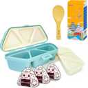 Sushi Onigiri Mold, Musubi Maker Kit, Food Grade Onigiri Maker Onigiri Rice Mold, DIY Triangle Sushi Mold,Make Up To 6 Sushi Rice Balls at Once Easily and Quickly BPA free