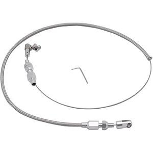 YUCHENSHLP 24" Universal Adjustable Throttle Cable Assembly  Black Braided Stainless Steel Housing