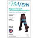 NuVein Sheer Compression Stockings, 15-20 mmHg Support, Women's Diamond Pattern Nylons, Knee High, Closed Toe, Nude, Large
