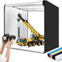 Photo Studio Light Box, 32"x32" Professional Dimmable Shooting Tent Kit with 210 LEDs Lights & 4 Color Backgrounds for Product Photography