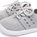 BMCiTYBM Baby First Walking Shoes Boys Girls Infant Sneakers Breathable 6 9 12 18 24 Months Grey Size 6-12 Months Infant (Gray)