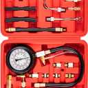 0-140PSI Fuel Pressure Tester Kit, Diesel Diagnostic Tool for Cars, Trucks & Motorcycles, Includes Multi-Size Adapters for Detecting Fuel Pump, Injector & Regulator Issues