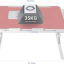 iXTRA Laptop Lap Desk Include Cooling Fan,Adjustable Lap Desk with Light Fan,Folding Laptop Desk for Bed with USB,Bed Desk with Storage Drawer 56x32cm,Pink