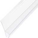 uxcell Shower Door Side Seal, WidenH-Type Shower Door Sweep for 1/4" Glass 130" Long Silicone Frameless Glass Door Seal Strip, Stop Shower Leaks, Clear