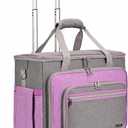 Rolling Teacher Bag with Detachable Dolly Multifunctional Rolling Briefcase Wheeled Bag for Work,Teaching,Office,Craft (Purple)