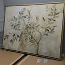 Kate and Laurel Sylvie Olive Tree Abstract Framed Canvas Wall Art by The Creative Bunch Studio; 41.5x31.5 Gold; Soft Nature Tree Art for Wall, Broken Frame
