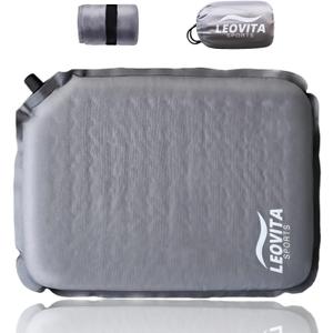 Inflatable Seat Cushion Lightweight Self-Inflating Memory Foam Cushion for Stadium Camping Bleachers Airplane Travel Waterproof Portable Blow Up,Gray