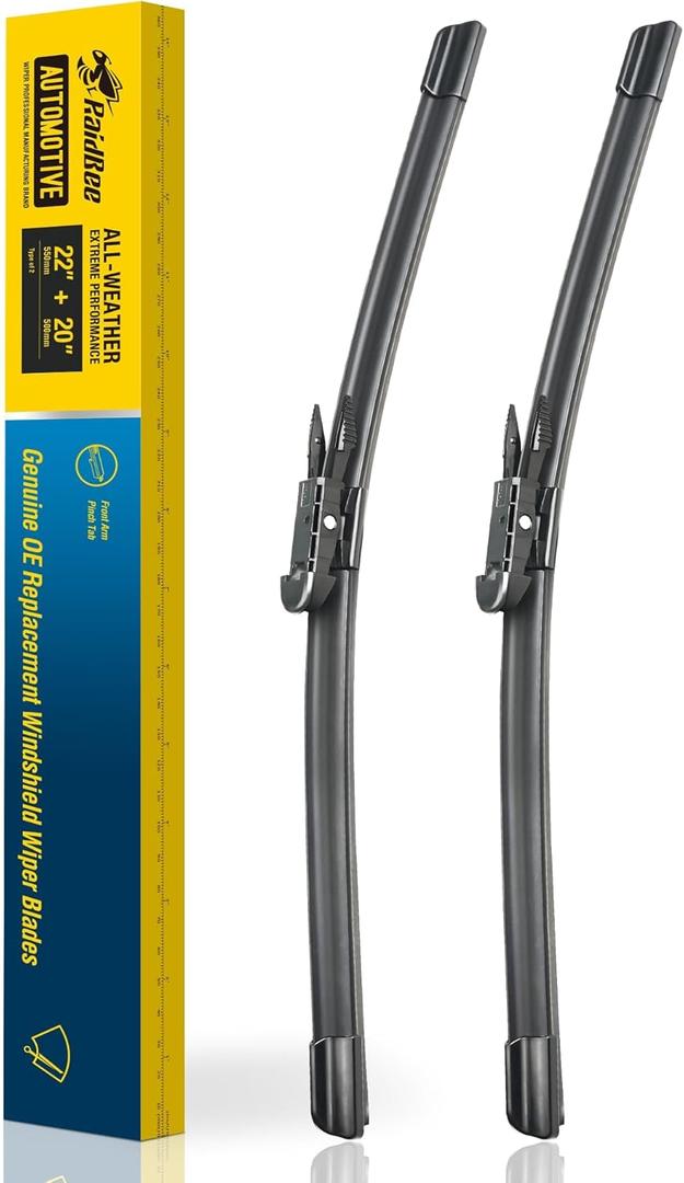 Raidbee 22"+20" Windshield Wiper Blades Replacement For Ford Mustang 2021 2020 2019 2018 2017 2016 2015 2014 2013 2012 2011-2007 Lincoln MKZ 2020-2013 Windshield Wiper Blades For My Car Set of 2