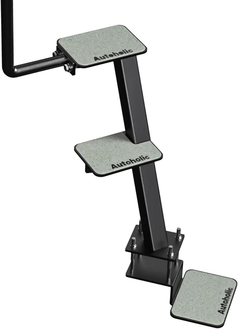 Autoholic Boat Trailer Step 3 Step with Handle Non-Slip Step Fit for Trailer Tongue Safer Easier for People of All Ages Boarding Boat Trailer Stability Reduce Slip Glow in Dark Climbing Assist