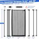 SHYUJAJIE 55 Inch Extra Tall Pet Gate for Cats,29.92"-43" Adjustable Wide Dog Gates,Pressure Mounted Walk Through Tall Pets Gate for Doorways,Hallway,Stairs(Black)