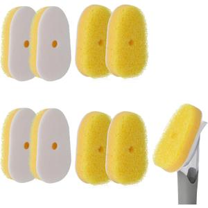 7 Packs Dish Wand Sponge Refills for Scrub Daddy Dish Daddy - Replacement Heads for Dish Sponges, Non Scratch Dish Washing Scrubbers, Ideal for Kitchen Cleaning, Yellow (Only Sponge Heads)