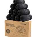 Recycable Shoe Covers Disposable - Black Shoe Covers for Indoors,50Pcs Booties for Shoe cover,Fits Up To 11 US Men and 13 US Women Size,Recyclable Non-Woven Fabric
