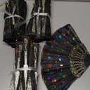 Black Rod Sequin Fan Embroidery Fan Dancing Folding Fan Peacock Fan Gift Folding Fan Fan Wing Chun Fan|30 Pcs