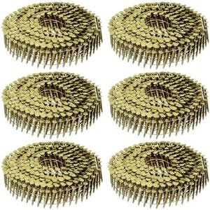 uxcell 2400 Count Siding Nails 1" x 0.083" 15-Degree Ring Shank Full Round Head Collated Wire Coil for Lath and Sheathing Materials